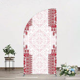 Lofaris Simple Slovakia Pattern Happy Birthday Half Moon Arch Backdrop